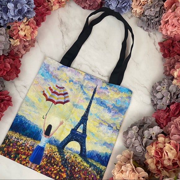 Eco-Friendly Eiffel Tower Paris Folding Tote Bag - Picture 4 of 16